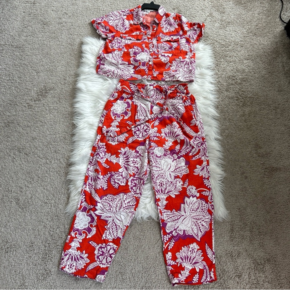 Floral Red Women's pants set